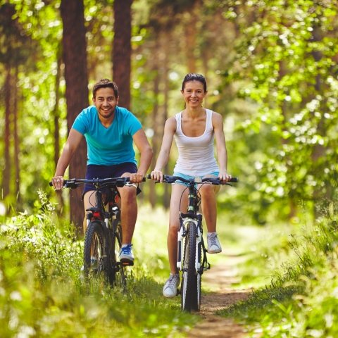 Balade à vélo donnant accès aux nombreux chemins cyclables des environs.
