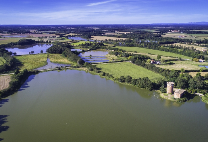 Vue aériennes des étangs des Dombes